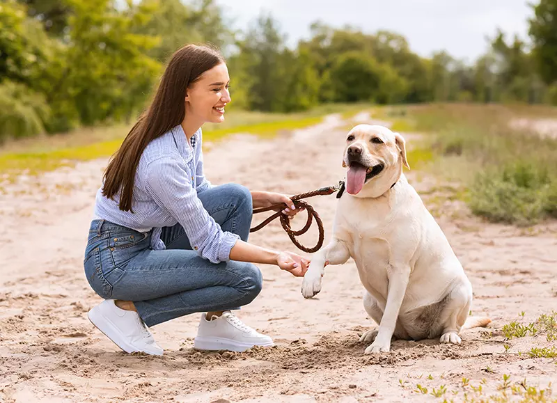 woman-dog-playing-outdoor